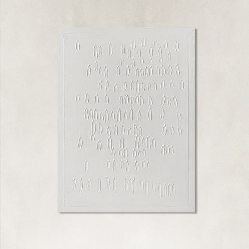 Minimalist  Handcrafted Canvas Pure White Textured Wall Art