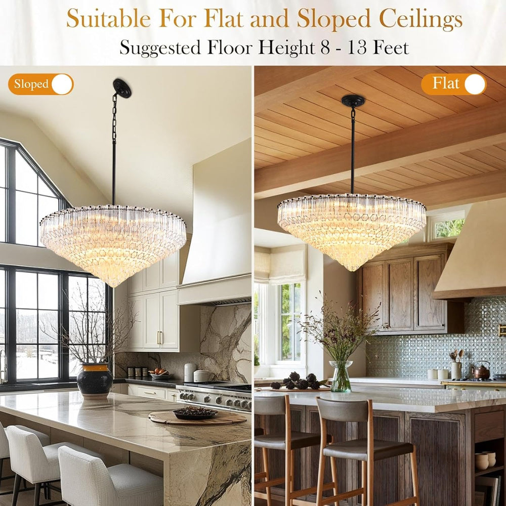 Radiant Crystal Round Chandelier 30"D