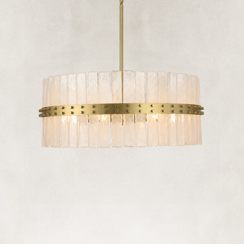 Rivelle Textured Glass Drum Chandelier 28