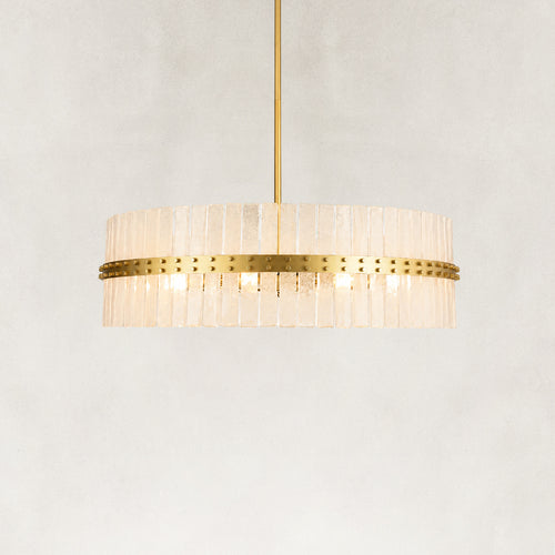 Rivelle Textured Glass Drum Chandelier 39