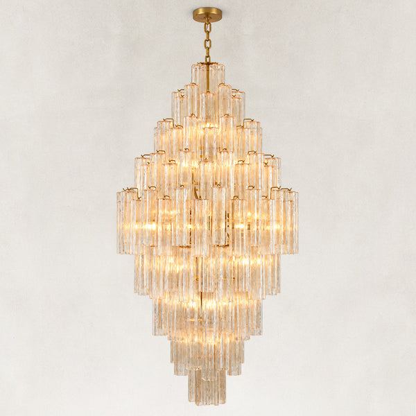 Rova Fluted Glass Cascade Tiered Chandelier 36"W