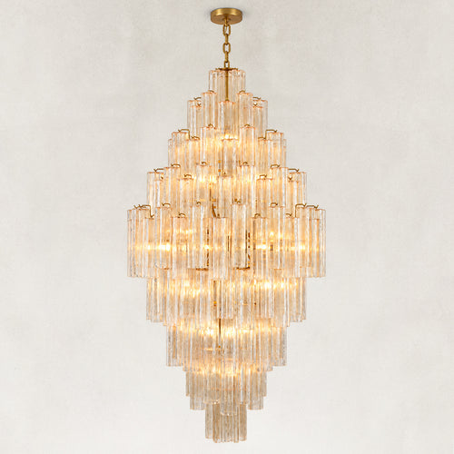 Rova Fluted Glass Cascade Tiered Chandelier 36