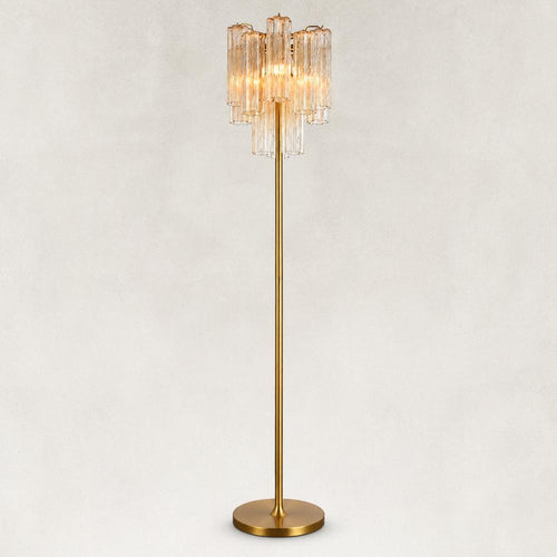 Rova Fluted Glass Cylinder Floor Lamp 64