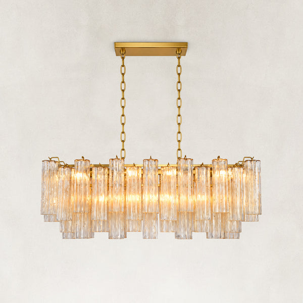 Rova Fluted Glass Linear Chandelier 43"W