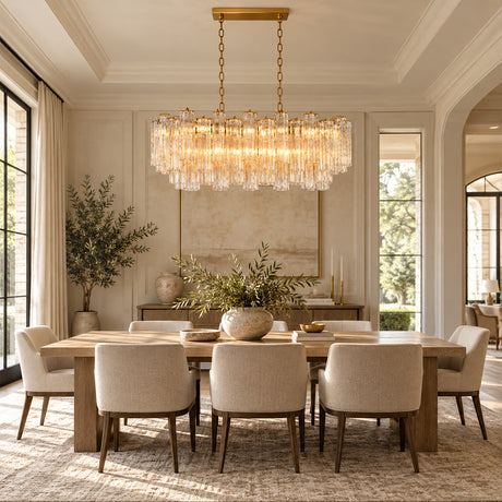 Rova Fluted Glass Linear Chandelier 43"W