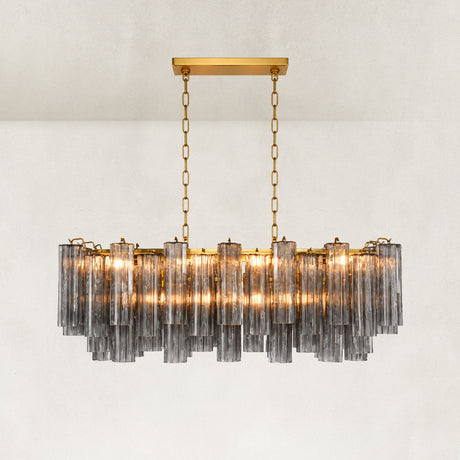 Rova Fluted Glass Linear Chandelier 43"W