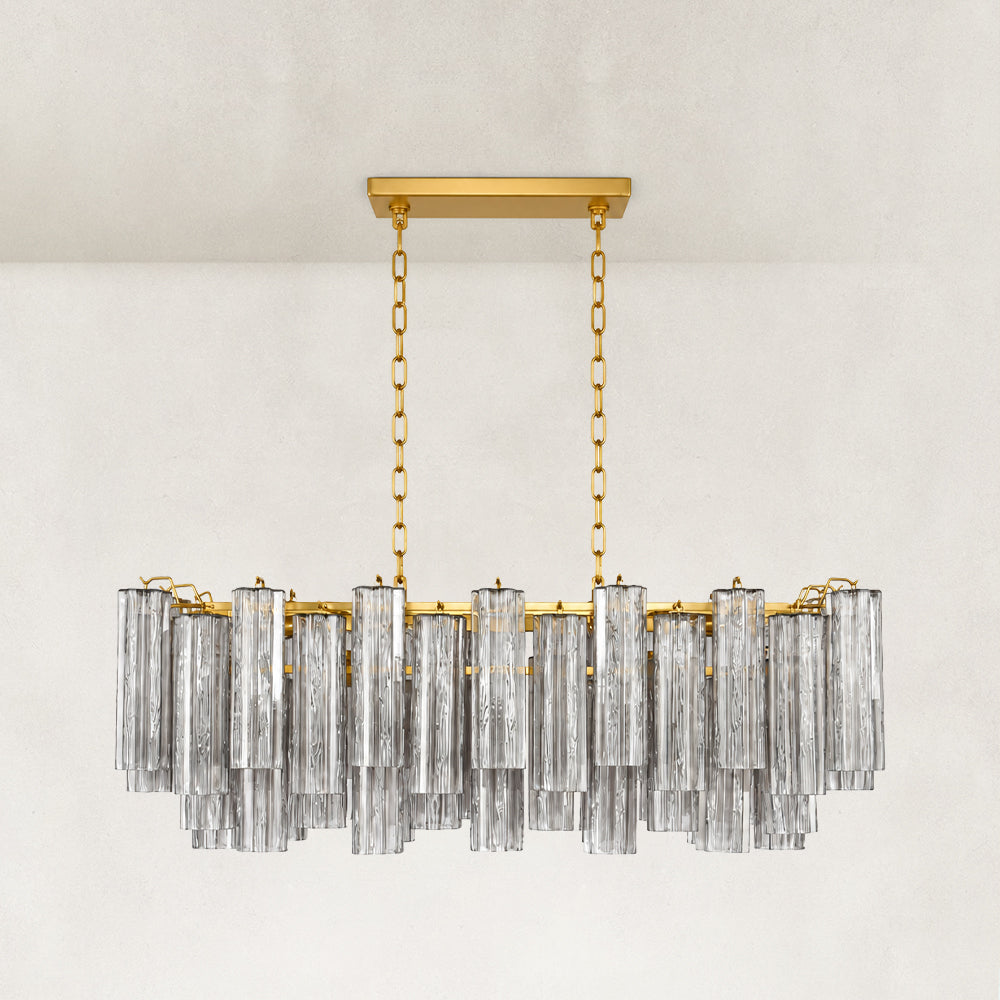Rova Fluted Glass Linear Chandelier 43"W