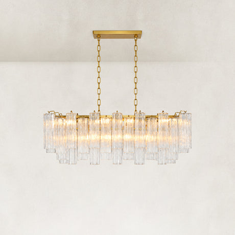 Rova Fluted Glass Linear Chandelier 43"W