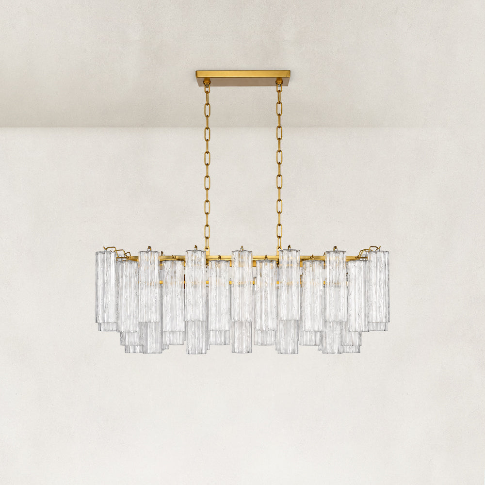 Rova Fluted Glass Linear Chandelier 43"W