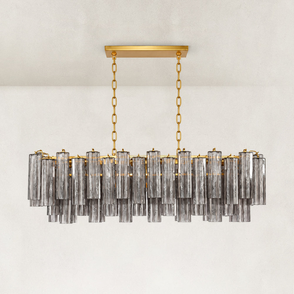 Rova Fluted Glass Linear Chandelier 54"W