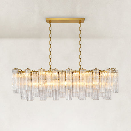Rova Fluted Glass Linear Chandelier 54"W