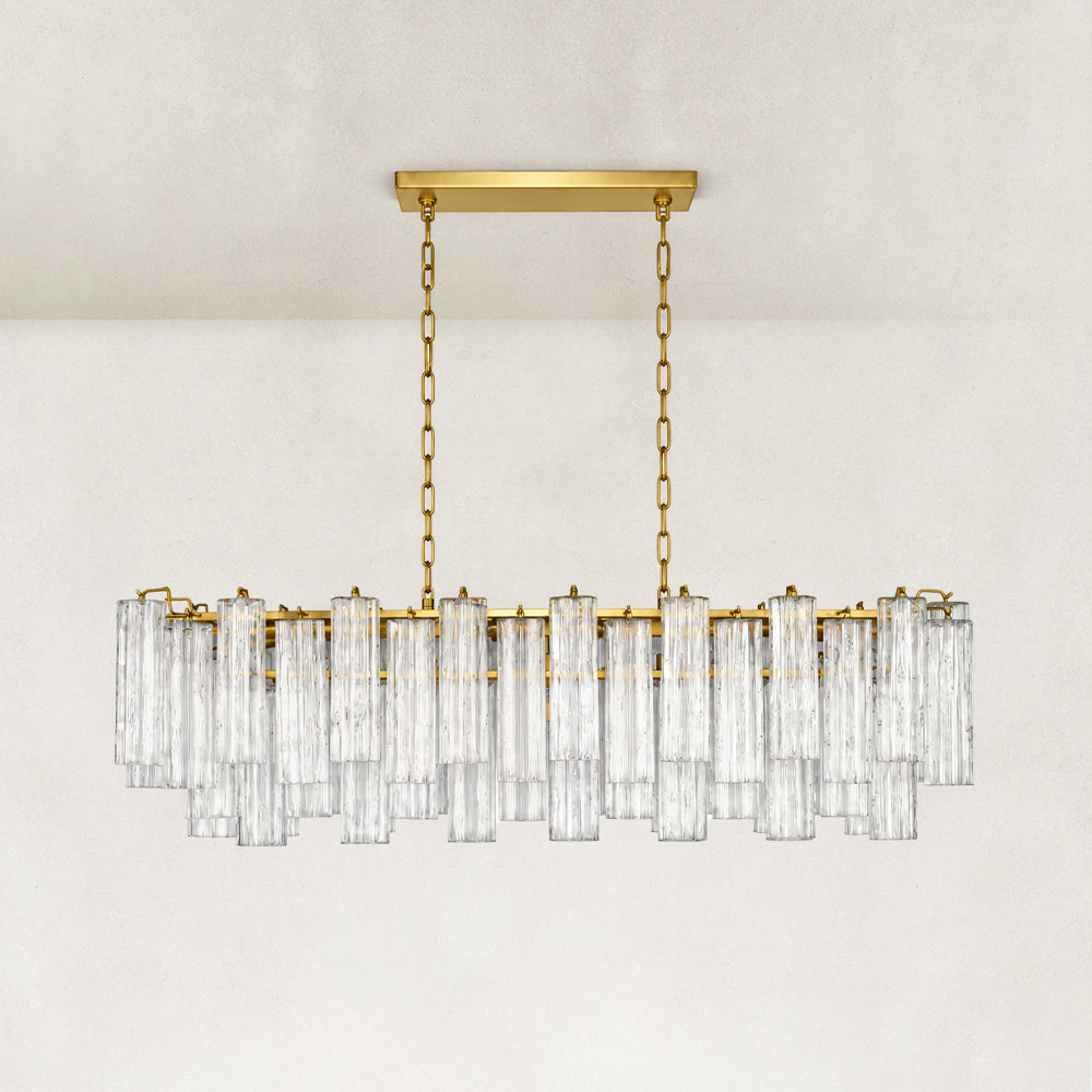 Rova Fluted Glass Linear Chandelier 54"W