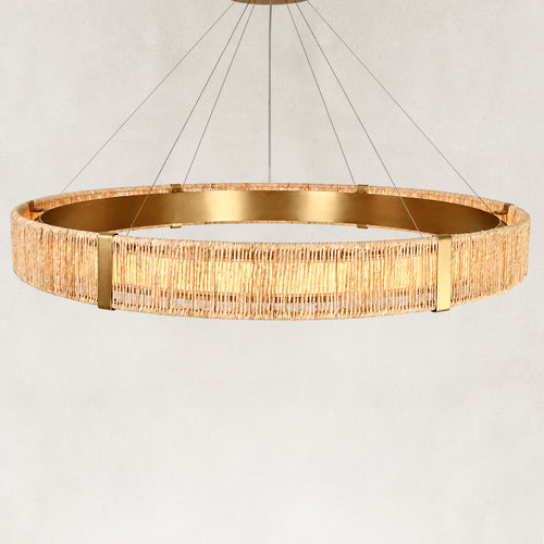 Sandora Woven Natural Fiber Round Chandelier 60