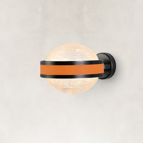 Saturna Ribbed Glass Globe Wall Sconce 13