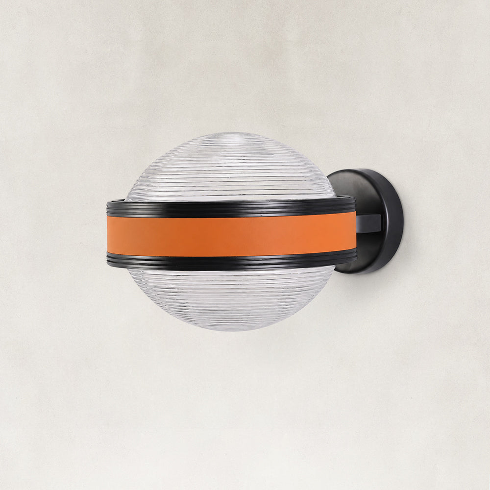 Saturna Ribbed Glass Globe Wall Sconce 13"D