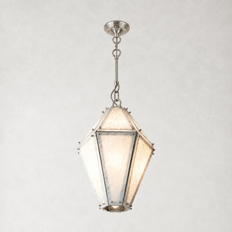 Selene Blue Crystal Marble Lantern Pendant 18"H