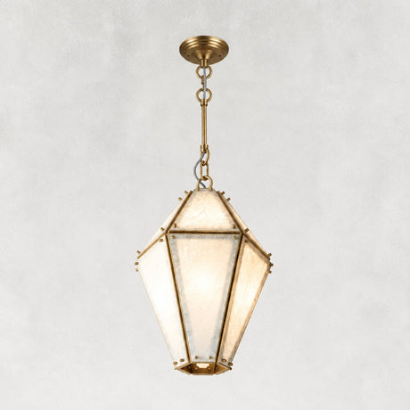 Selene Blue Crystal Marble Lantern Pendant 18"H