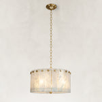 Selene Blue Crystal Marble Round Chandelier 16"D