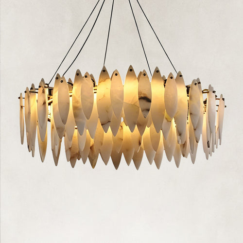 Halo Modern Natural Alabaster Ring chandelier 32