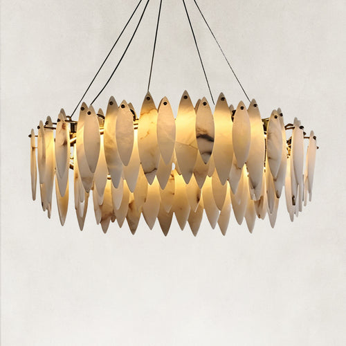 Halo Modern Natural Alabaster Ring chandelier 47