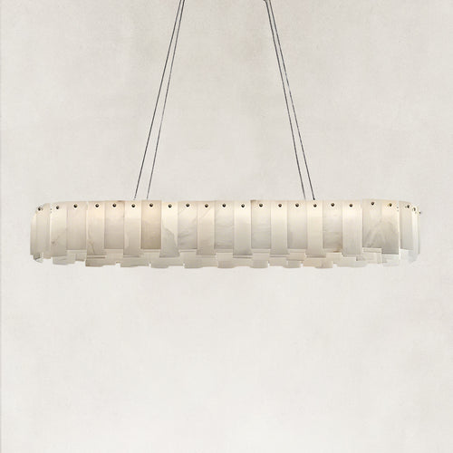 Serene Pillar Natural Alabaster Linear chandelier 39