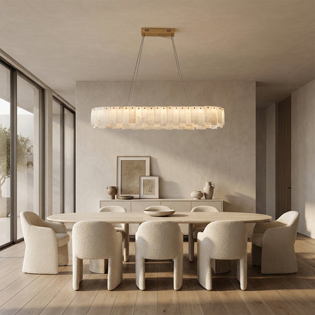 Serene Pillar Natural Alabaster Linear chandelier 39"W