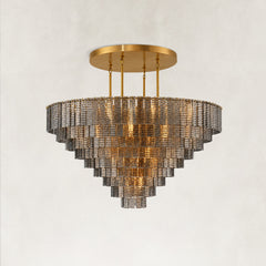 Sirenna Smoke Glass Round Chandelier 60