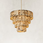 Snow Mountain White Marble Four-tier Round Chandelier 39.3"D
