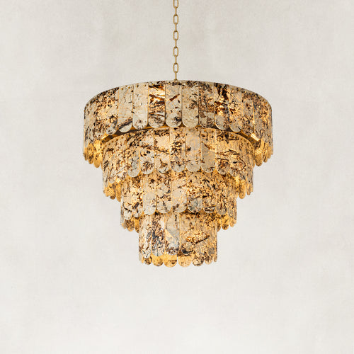 Snow Mountain White Marble Four-tier Round Chandelier 39.3