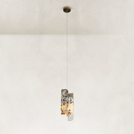 Snow Mountain White Marble Layered Pendant Light 5.9"W