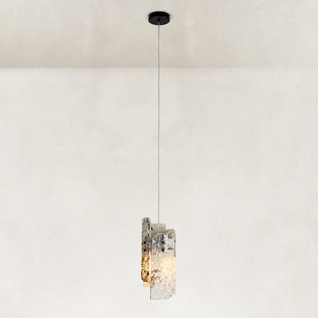 Snow Mountain White Marble Layered Pendant Light 5.9"W