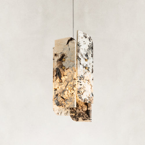 Snow Mountain White Marble Layered Pendant Light 5.9
