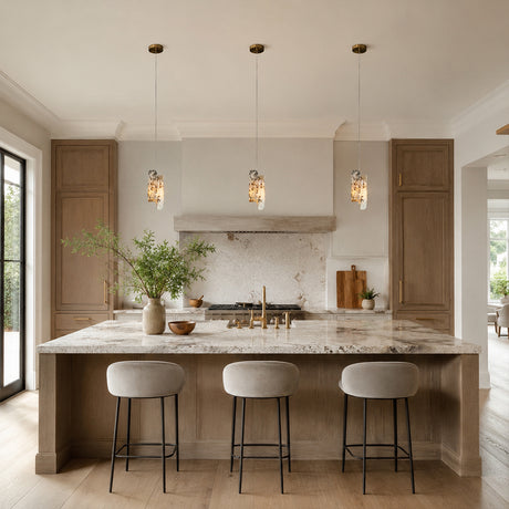 Snow Mountain White Marble Layered Pendant Light 5.9"W