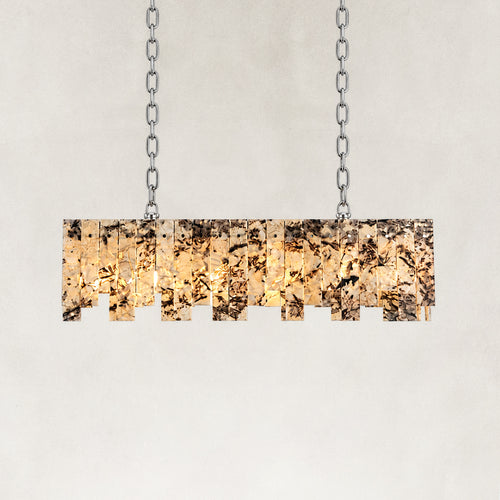 Snow Mountain White Marble Staggered Linear Chandelier 40.3
