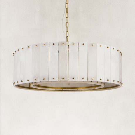 Solara Alabaster Round Chandelier 32"