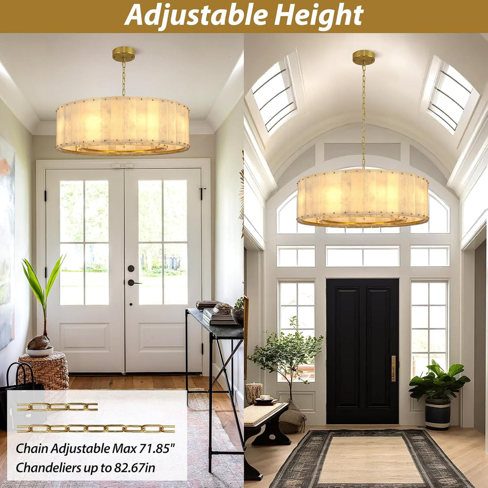 Solara Alabaster Round Chandelier 32"D