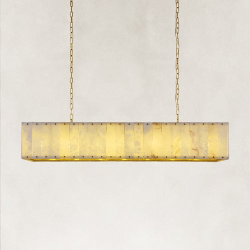 Solara Alabaster Rectangular Chandelier 55