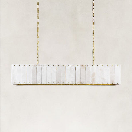 Solara Alabaster Rectangular Chandelier 55"