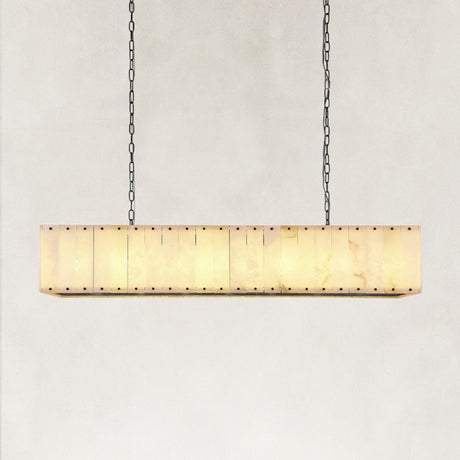Solara Alabaster Rectangular Chandelier 55"