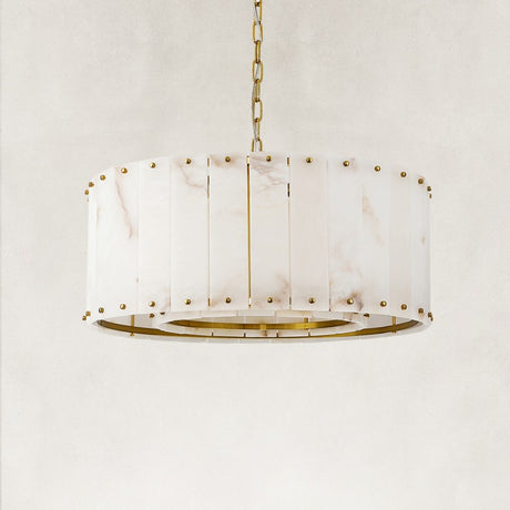 Solara Alabaster Round Chandelier 24"