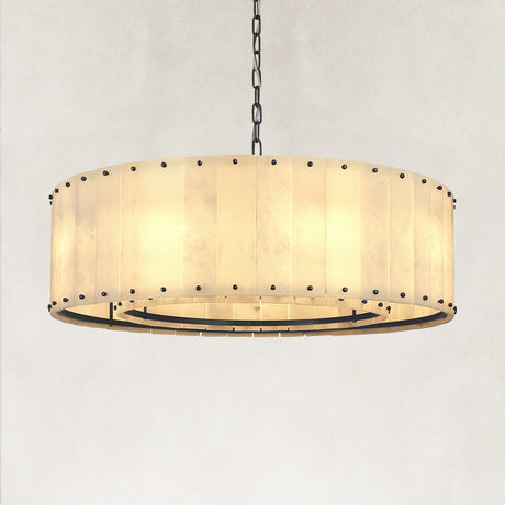 Solara Alabaster Round Chandelier 32"