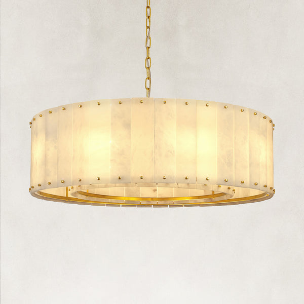 Solara Alabaster Round Chandelier 32"D