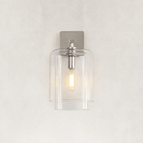 Solene Layered Clear Glas Wall Sconce 14"H