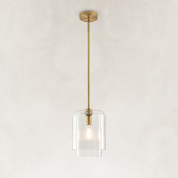 Solene Layered Clear Glass Pendant 11"H