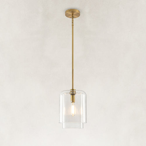 Solene Layered Clear Glass Pendant 11