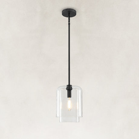 Solene Layered Clear Glass Pendant 11"H