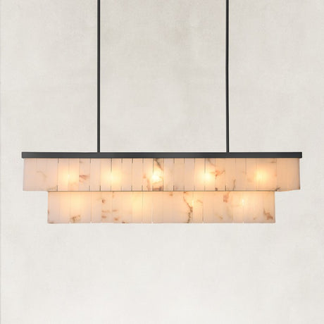 Solenne Alabaster Rectangular Chandelier 55"W