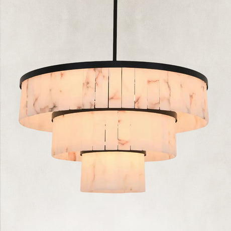 Solenne Alabaster Round Chandelier 34"D