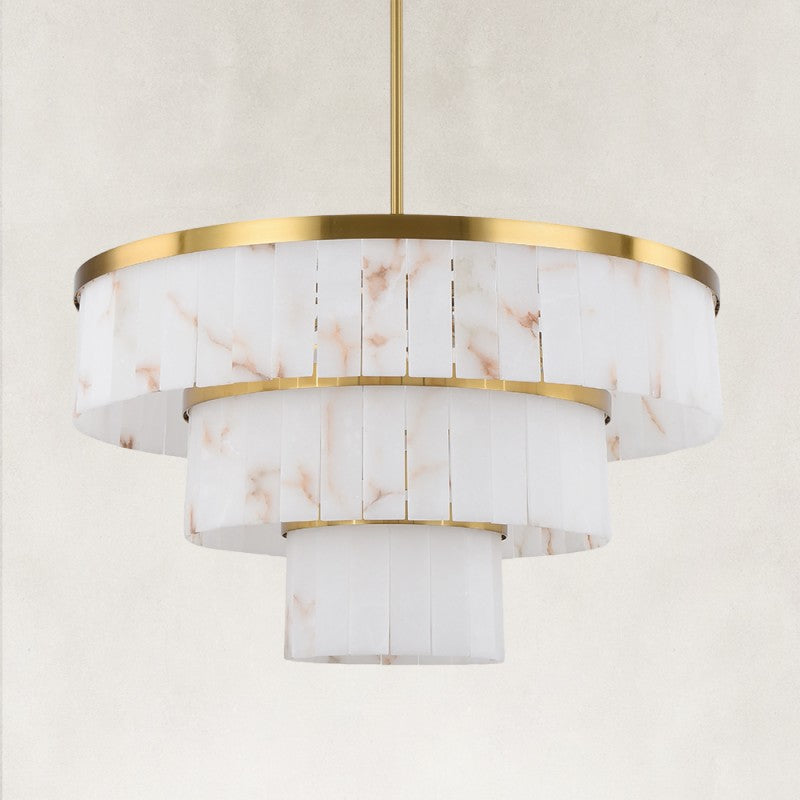 Solenne Alabaster Round Chandelier 34"D