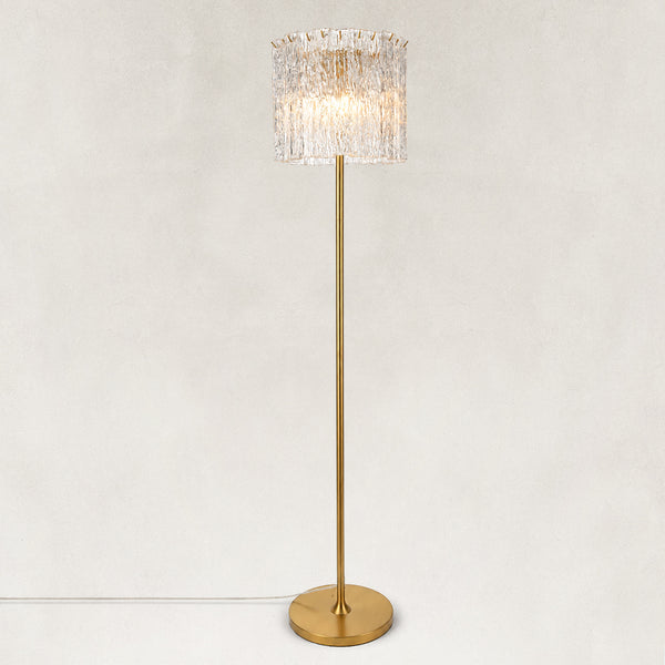 Solira Textured Glass Cylinder Floor Lamp 64"H